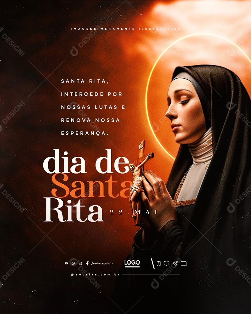 Dia de Santa Rita 22 de Maio Social Media PSD Editável
