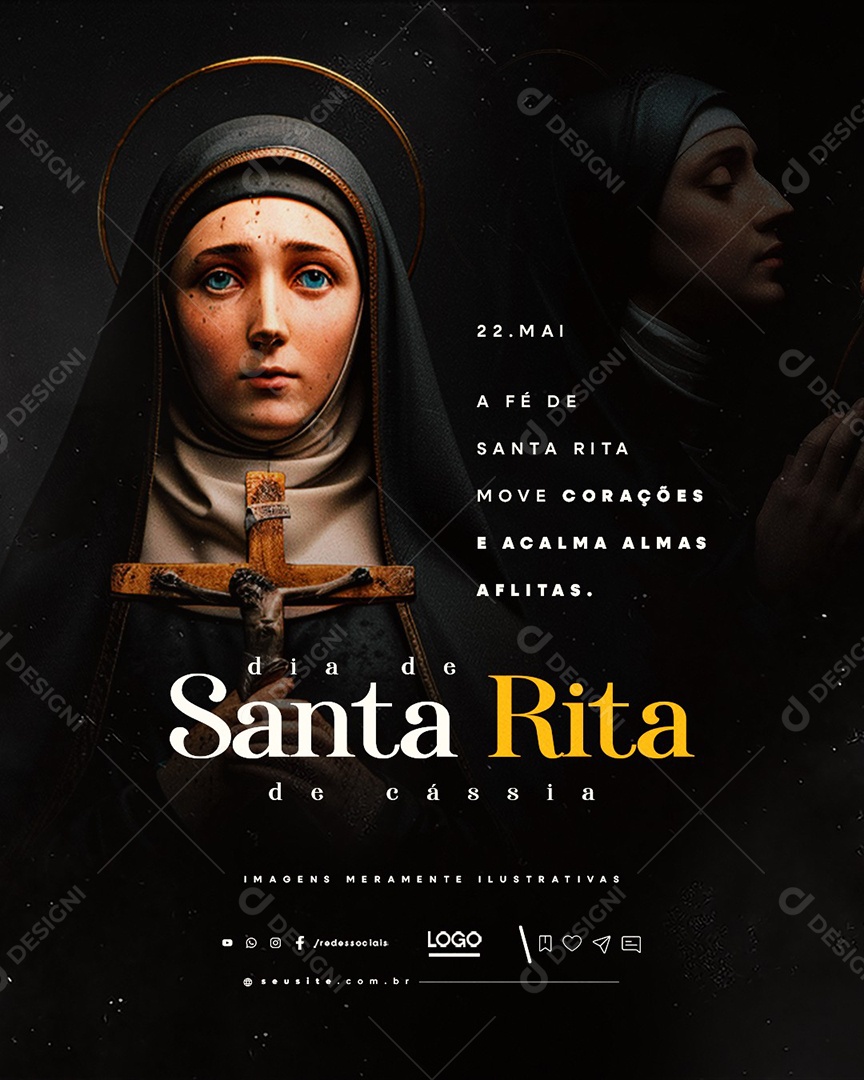 Dia de Santa Rita 22 de Maio Social Media PSD Editável