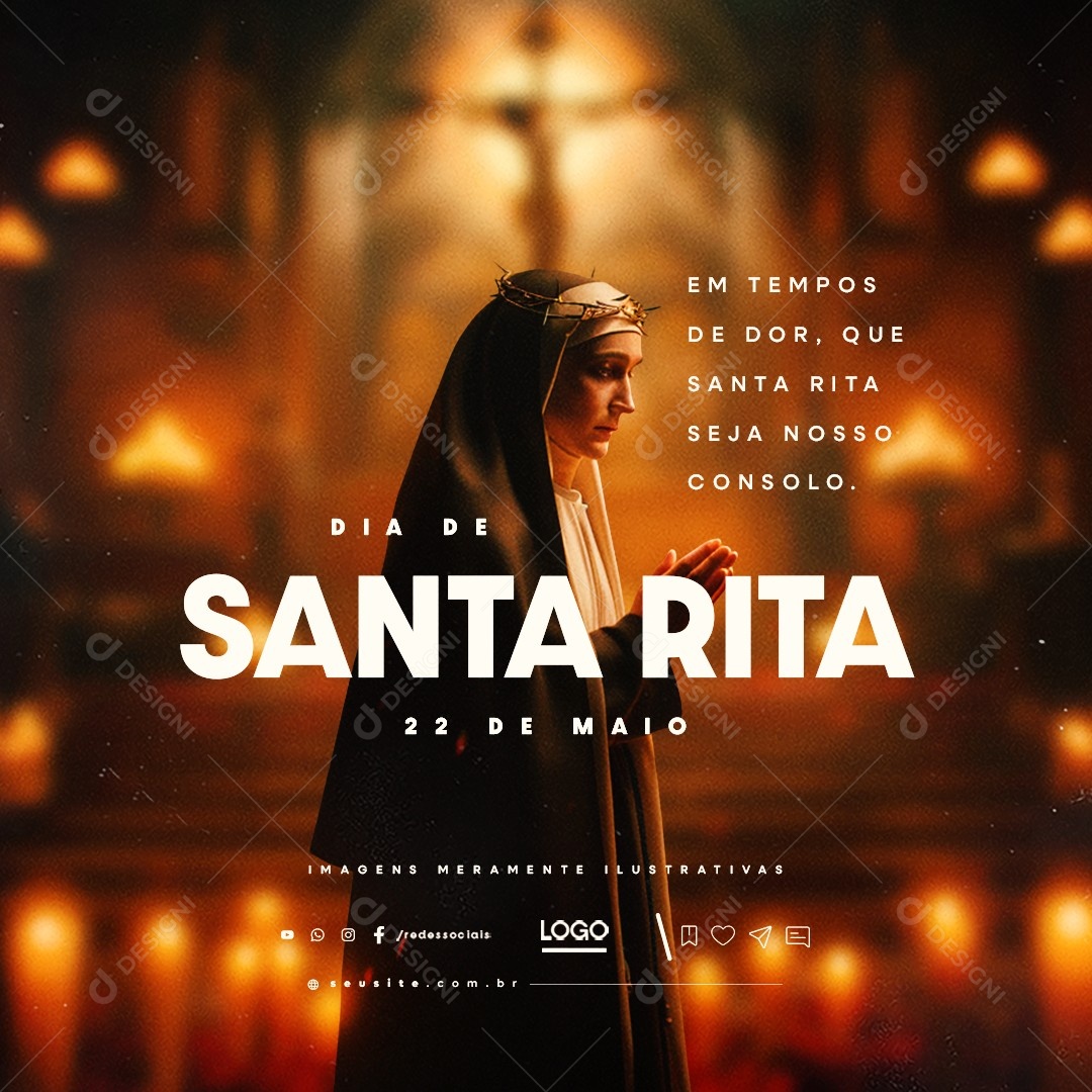 Dia de Santa Rita 22 de Maio Social Media PSD Editável