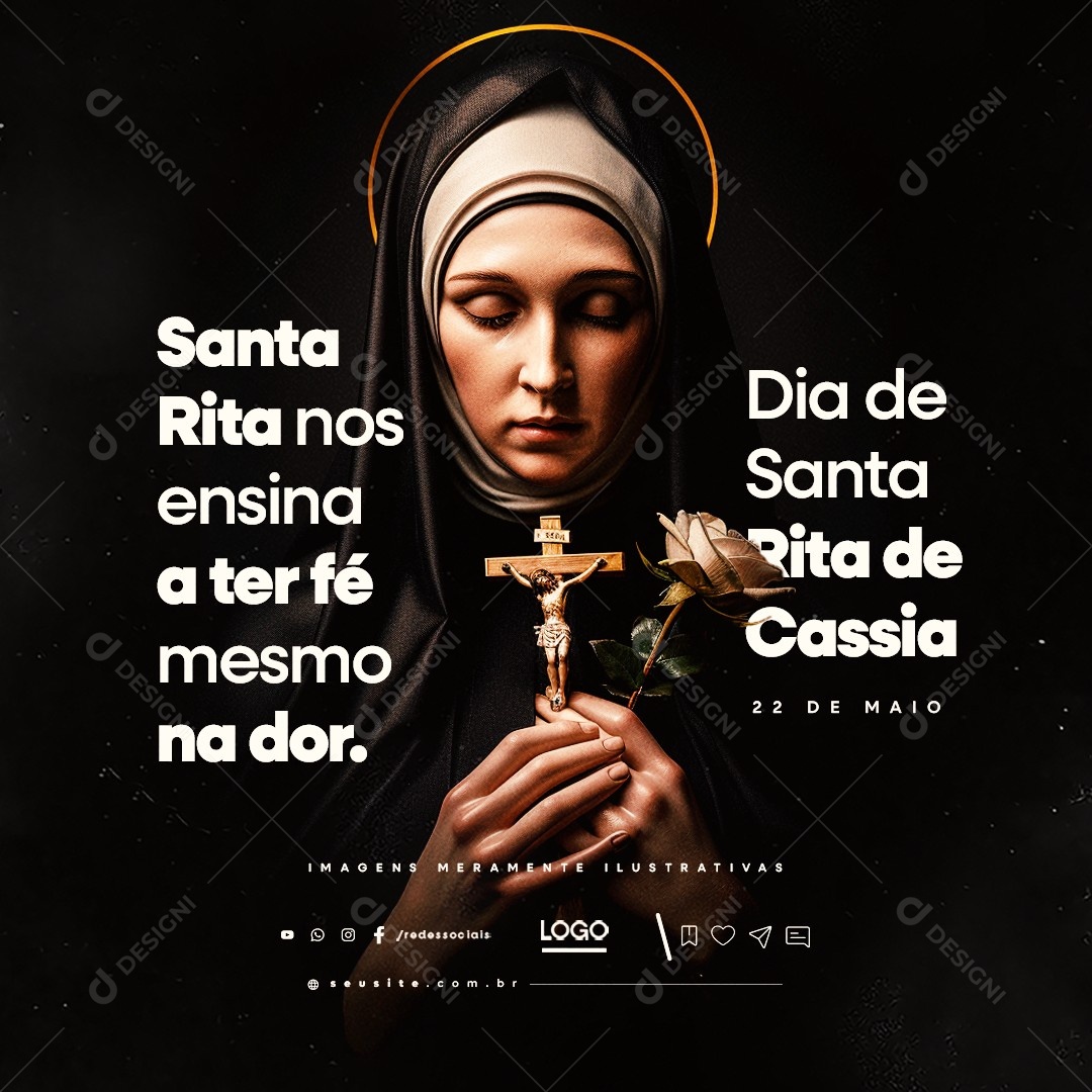 Dia de Santa Rita 22 de Maio Social Media PSD Editável