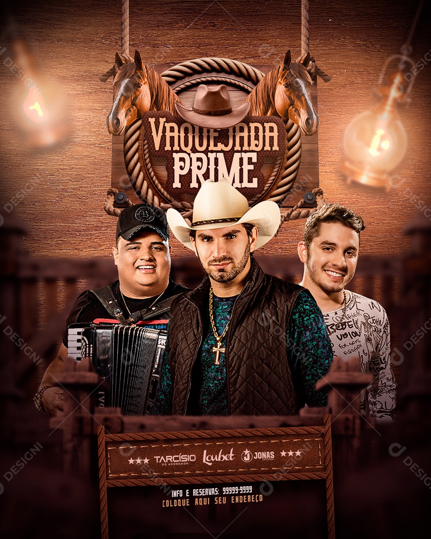 Flyer Agenda De Show Vaquejada Social Media PSD Editável