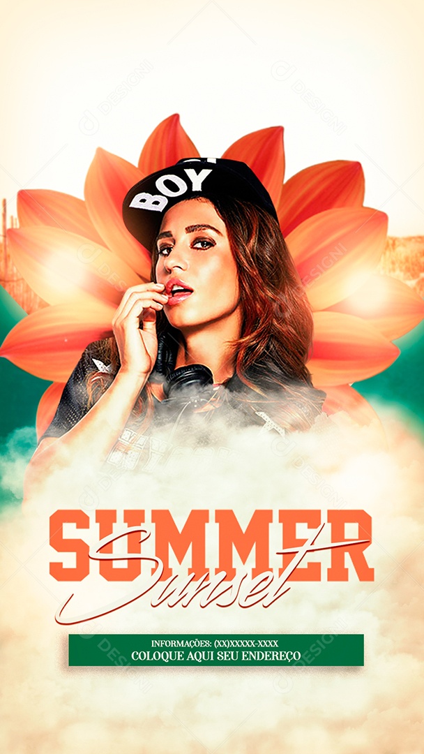Flyer Summer Sunset Social Media PSD Editável