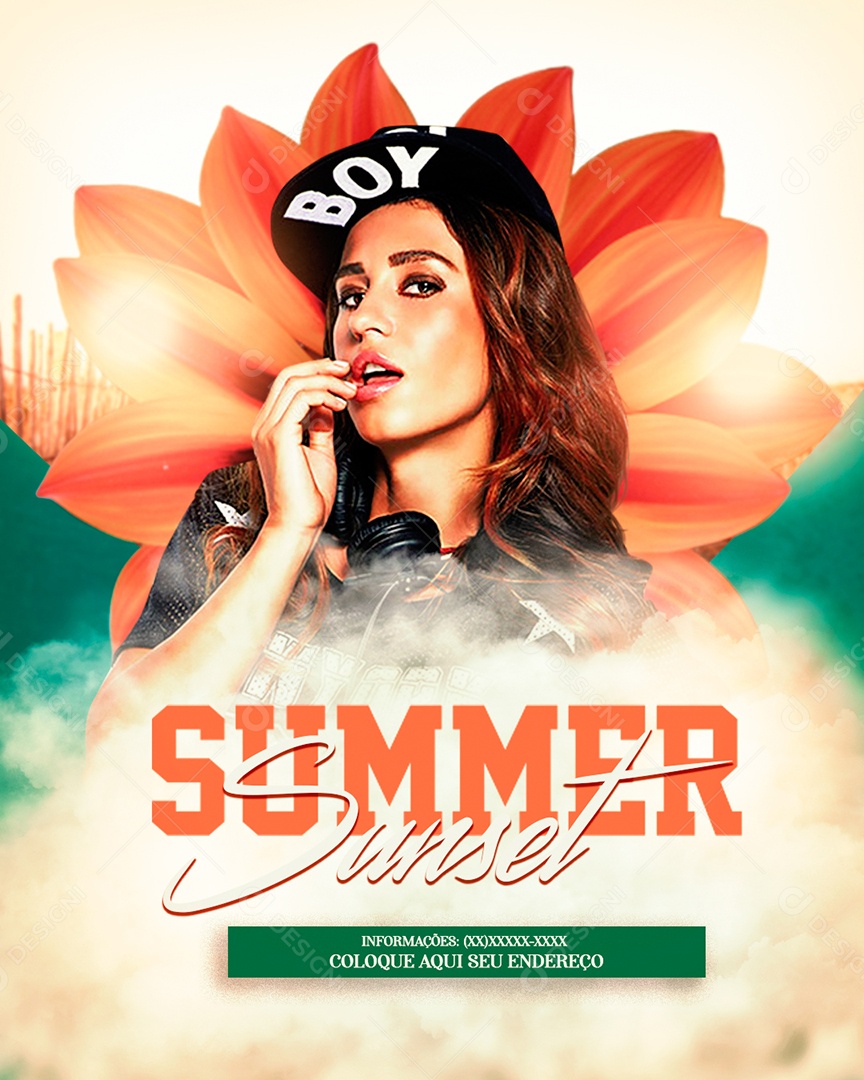 Flyer Summer Sunset Social Media PSD Editável