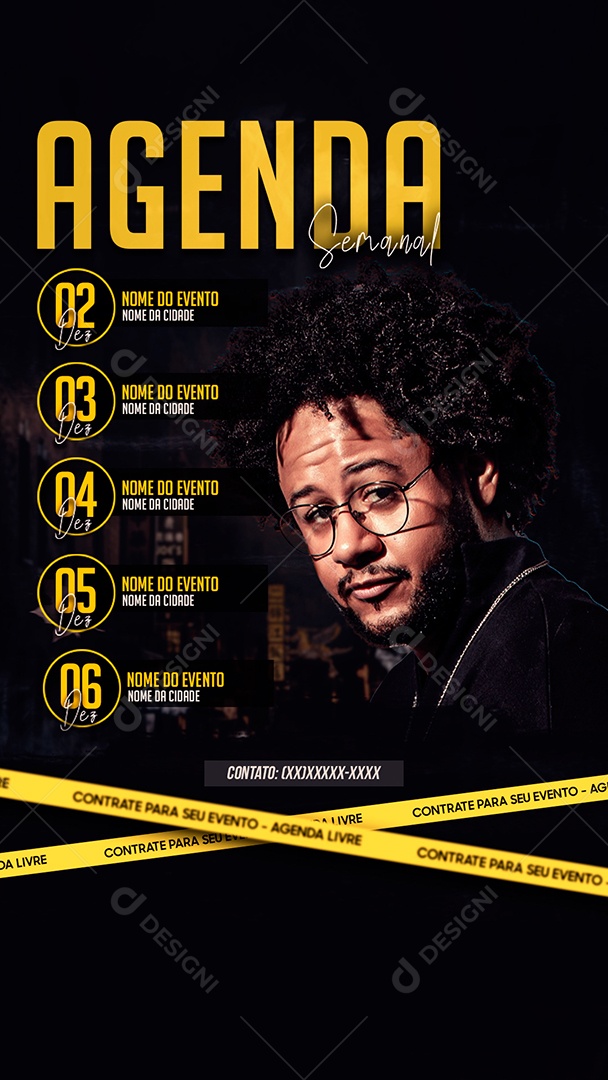 Flyer Agenda Semanal Shows Social Media PSD Editável