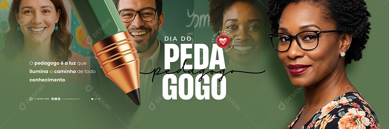 Carrossel Dia do Pedagogo 20 de Maio Social Media PSD Editável