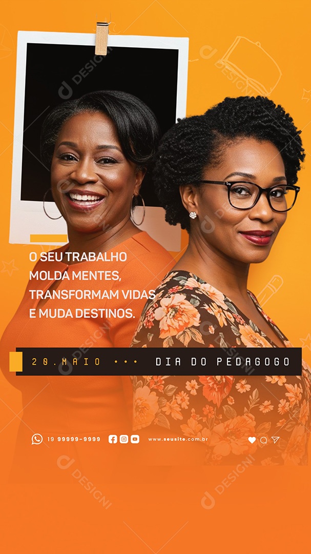 Story Dia do Pedagogo 20 de Maio Social Media PSD Editável