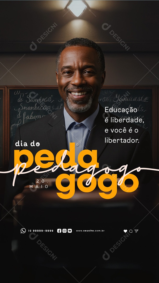 Story Dia do Pedagogo 20 de Maio Social Media PSD Editável