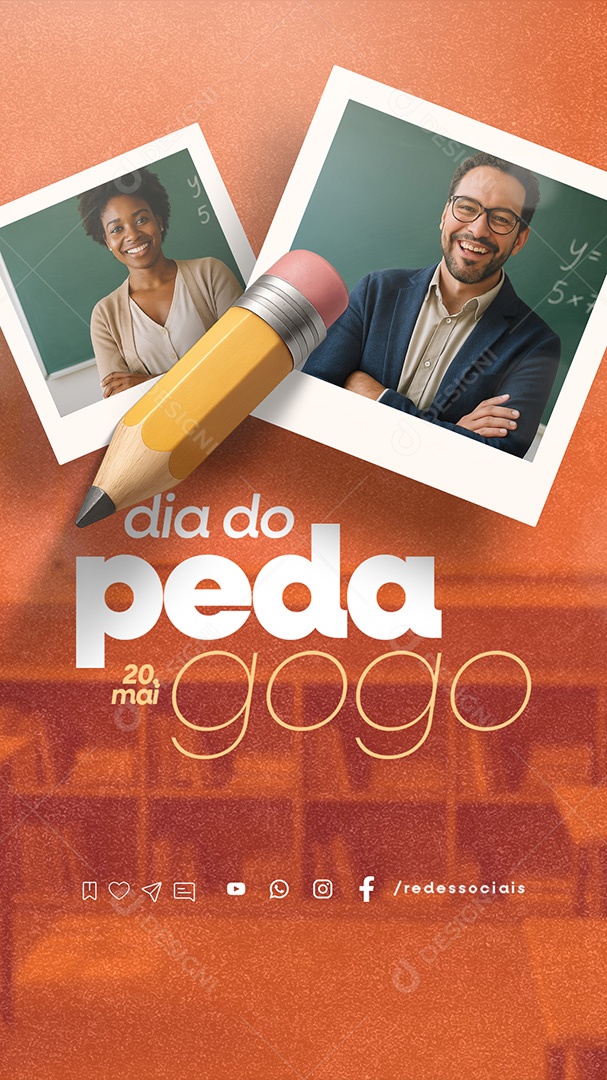 Story Dia do Pedagogo 20 de Maio Social Media PSD Editável