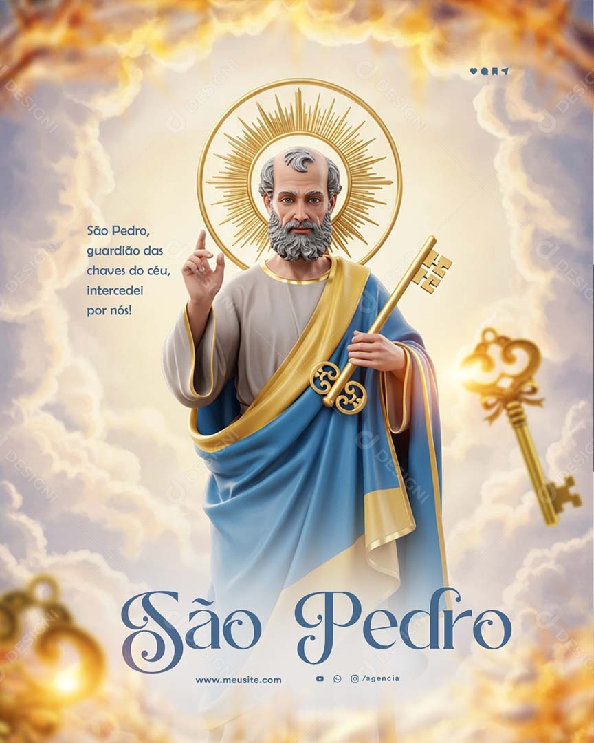 Dia de São Pedro 29 De Junho Social Media PSD Editável