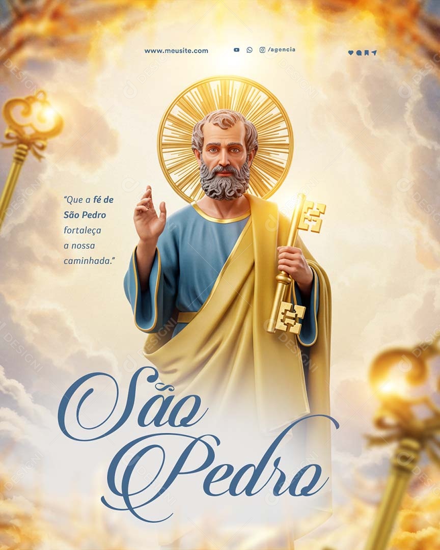 Dia de São Pedro 29 De Junho Social Media PSD Editável