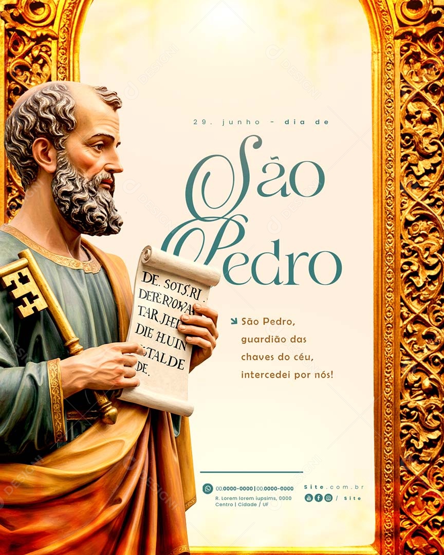 Dia de São Pedro 29 De Junho Social Media PSD Editável