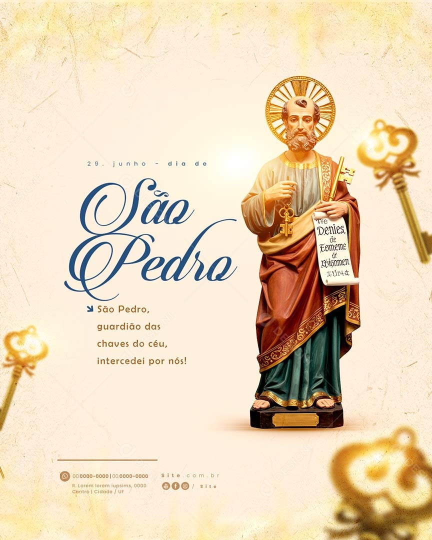 Dia de São Pedro 29 De Junho Social Media PSD Editável