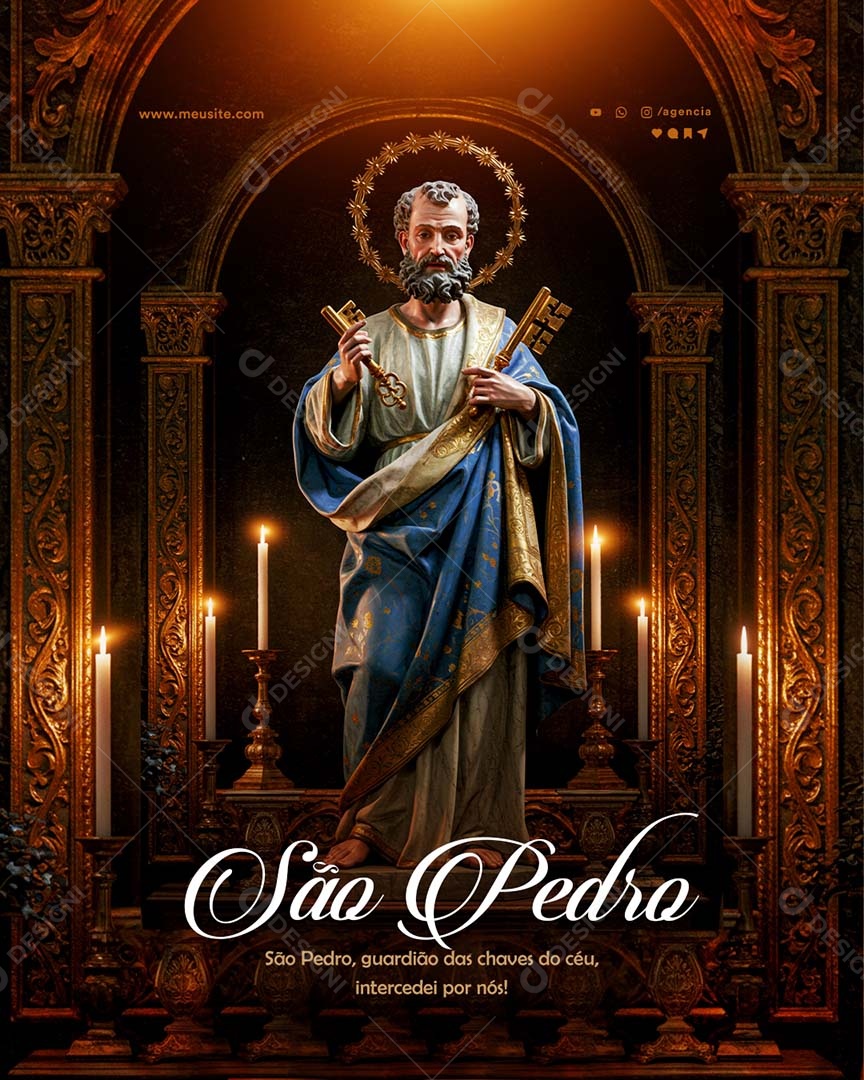 Dia de São Pedro 29 De Junho Social Media PSD Editável