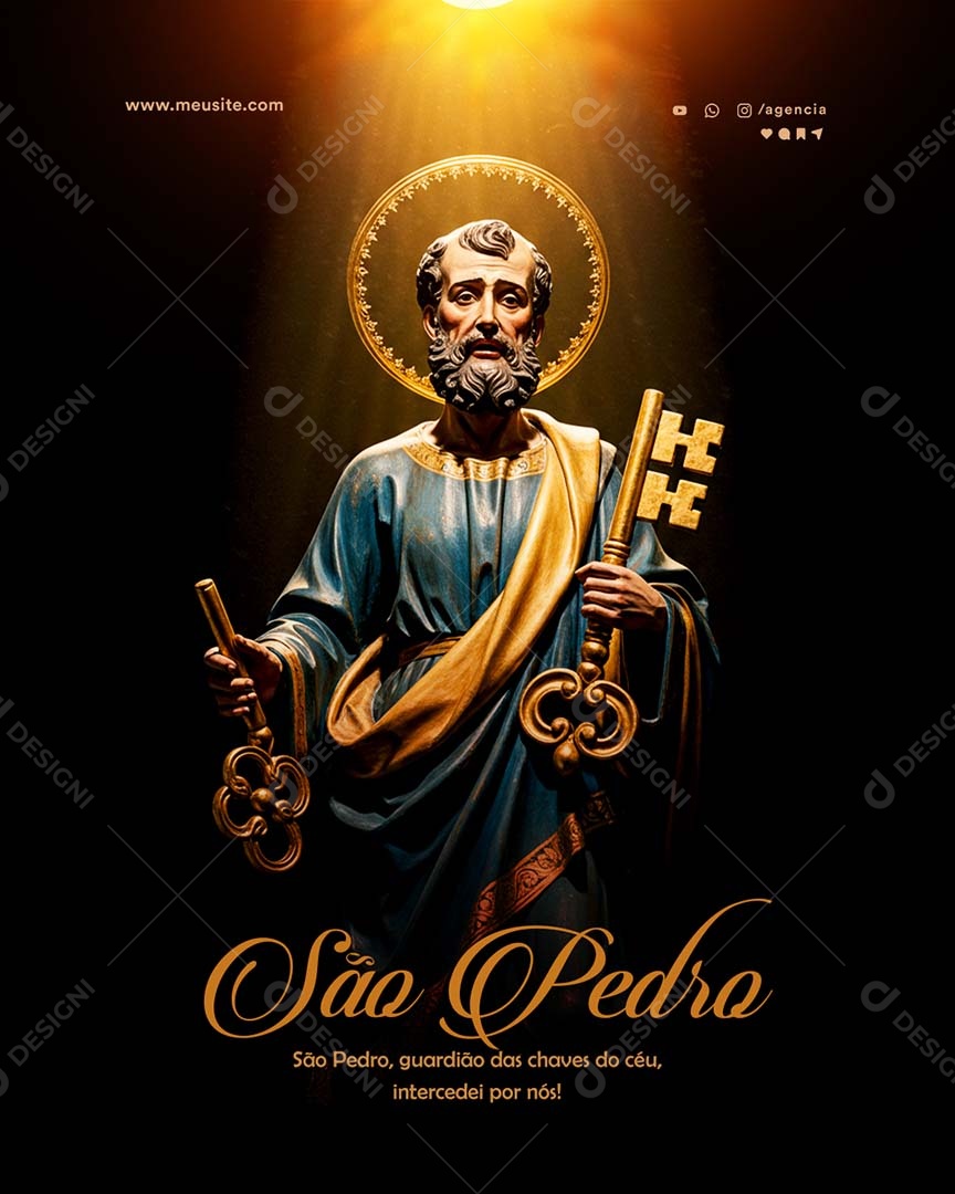 Dia de São Pedro 29 De Junho Social Media PSD Editável