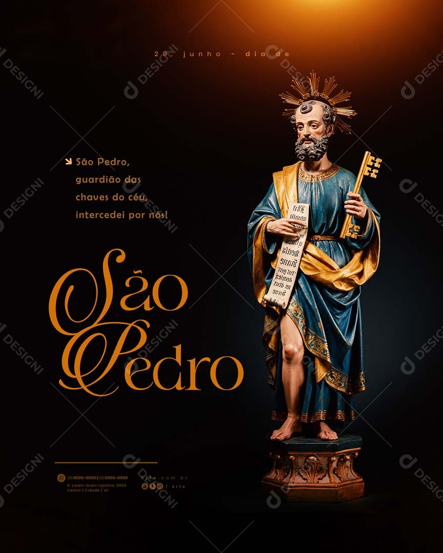 Dia de São Pedro 29 De Junho Social Media PSD Editável
