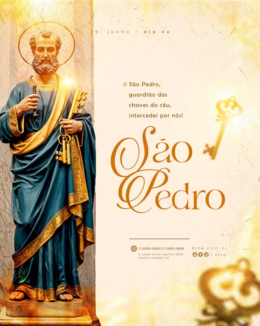 Dia de São Pedro 29 De Junho Social Media PSD Editável
