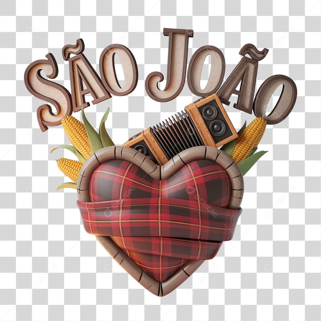 Selo 3D São João PNG Transparente