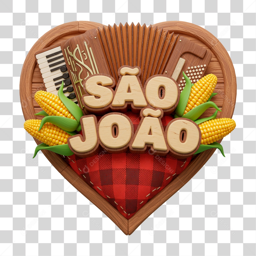 Selo 3D São João Para Composição PNG Transparente