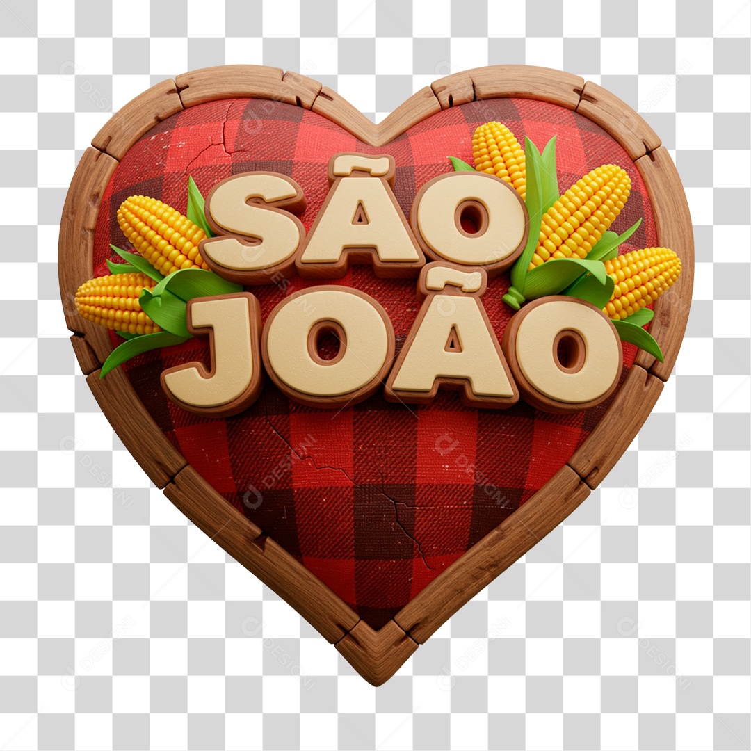 Selo 3D São João Para Composição PNG Transparente