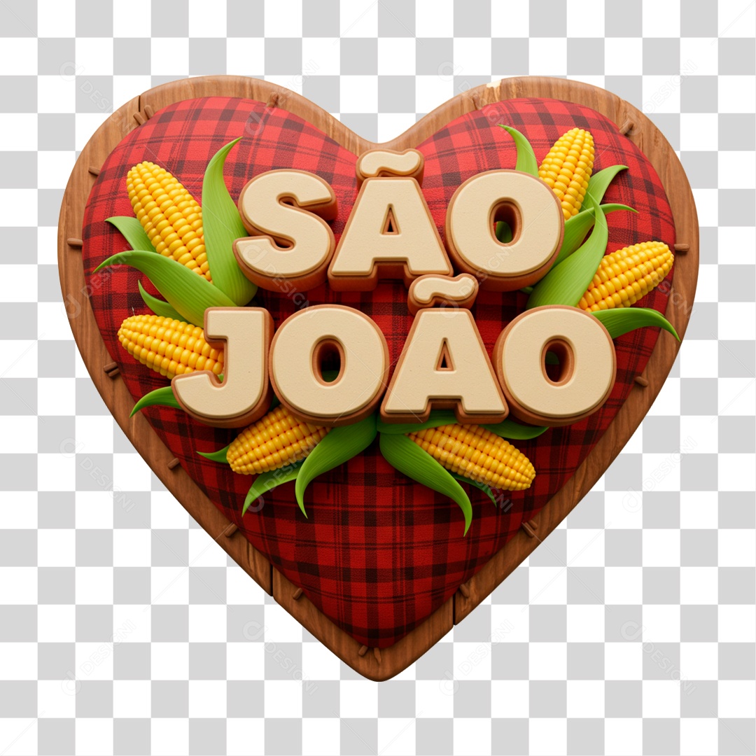 Selo 3D São João Para Composição PNG Transparente