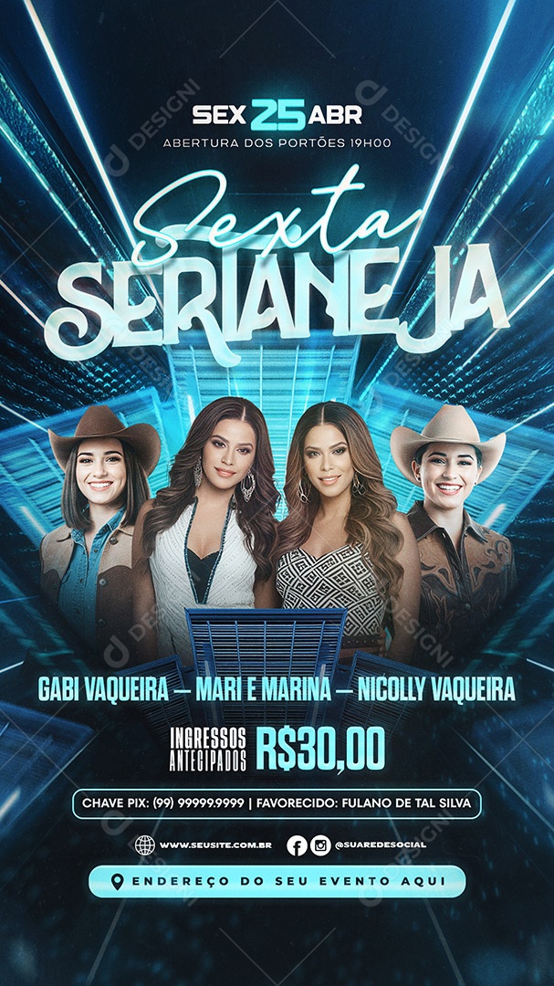 Story Flyer Sexta Serianeja Social Media PSD Editável