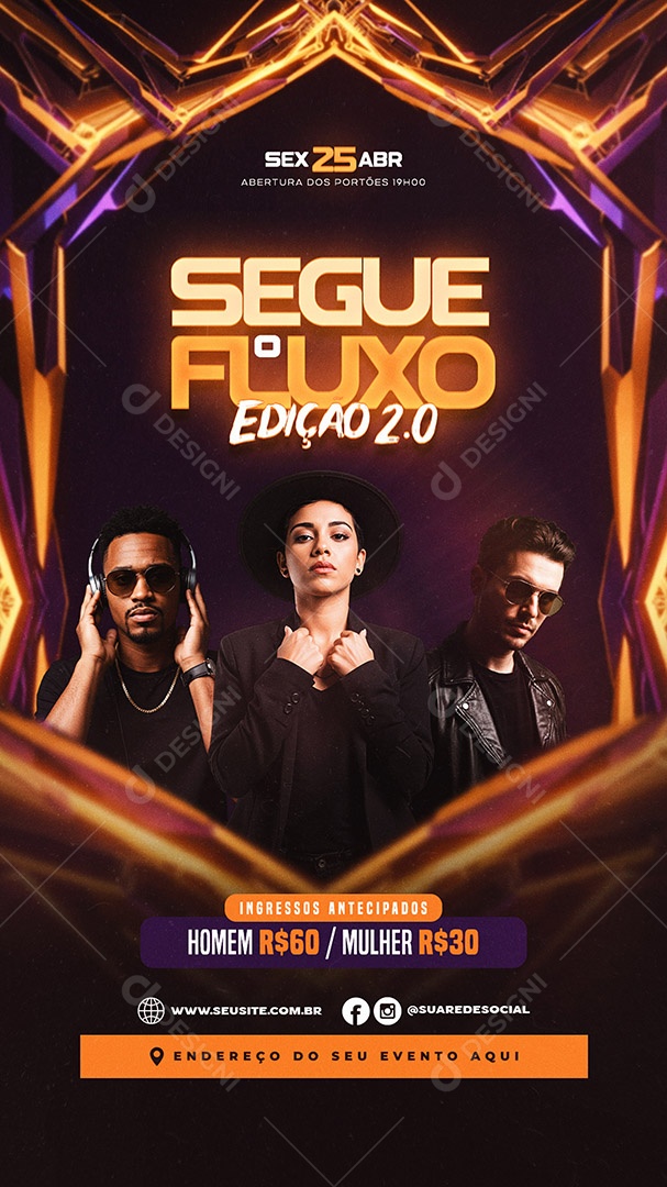 Story Flyer Segueo Fluxo Social Media PSD Editável