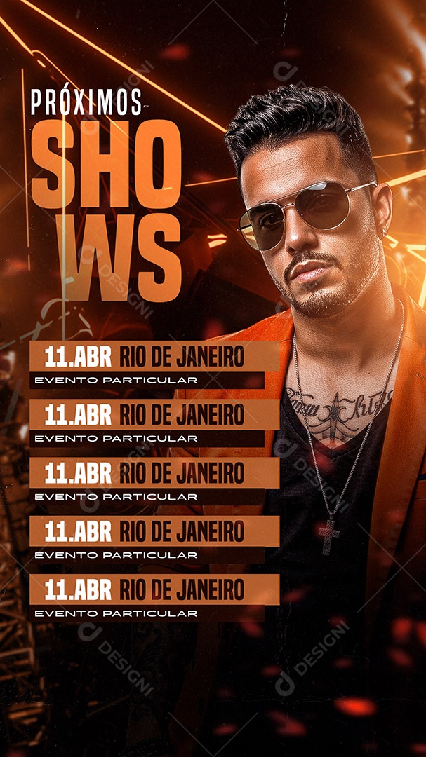 Story Flyer Próximos Shows Social Media PSD Editável