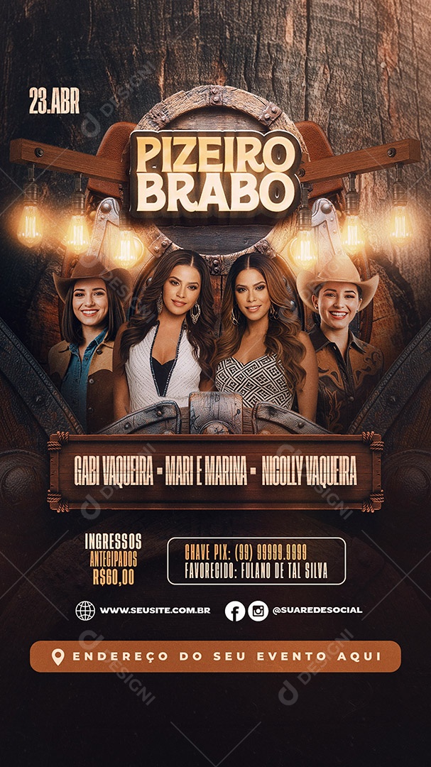 Story Flyer Pizeiro Brabo Social Media PSD Editável