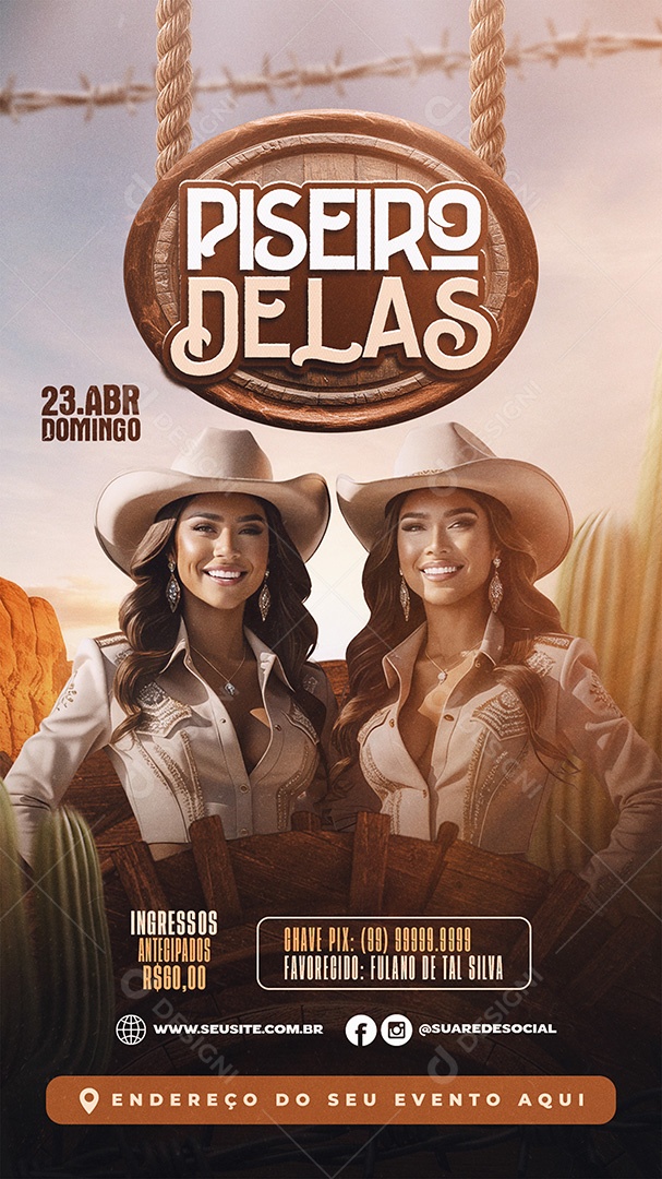 Story Flyer Pizeiro Delas Social Media PSD Editável