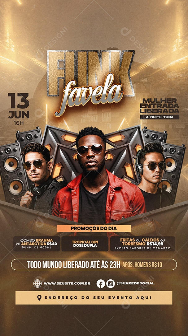 Story Flyer Funk Favela Social Media PSD Editável