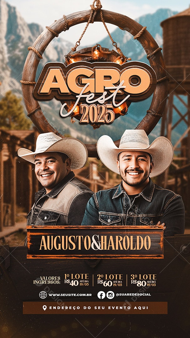 Story Flyer Agro Fest 2025 Social Media PSD Editável