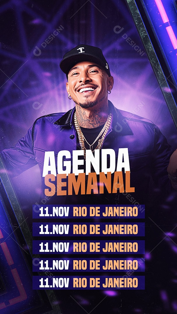 Story Flyer Agenda Semanal Social Media PSD Editável