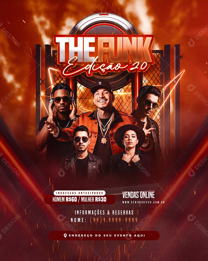 Flyer The Funk Social Media PSD Editável