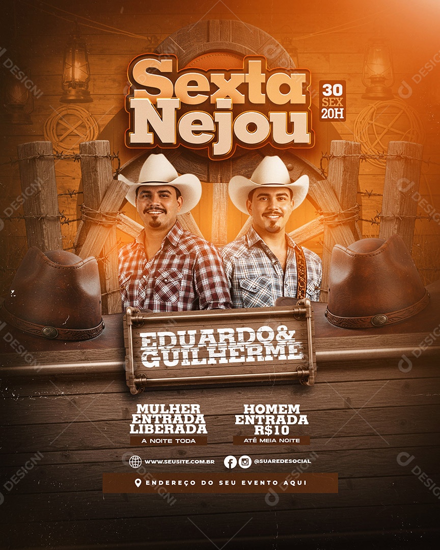 Flyer Sexta Nejo Social Media PSD Editável