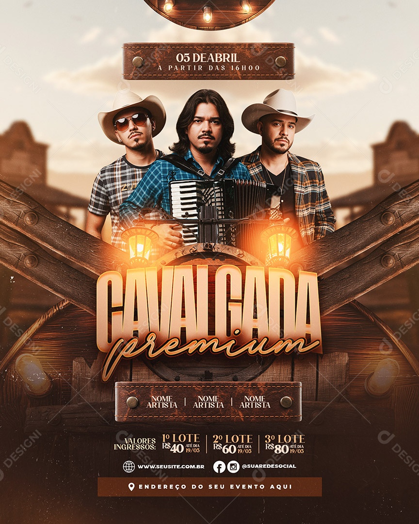 Flyer Cavalgada Premium Social Media PSD Editável