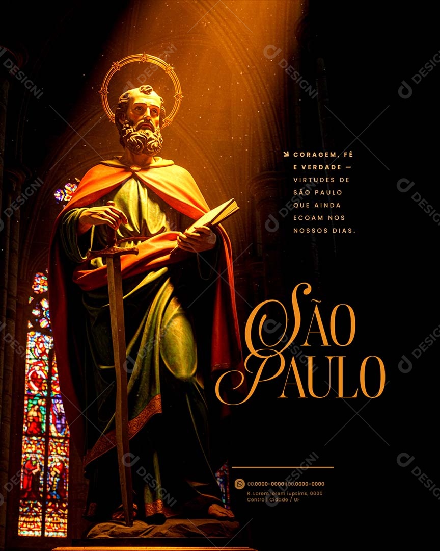 Dia de São Paulo 29 De Junho Social Media PSD Editável