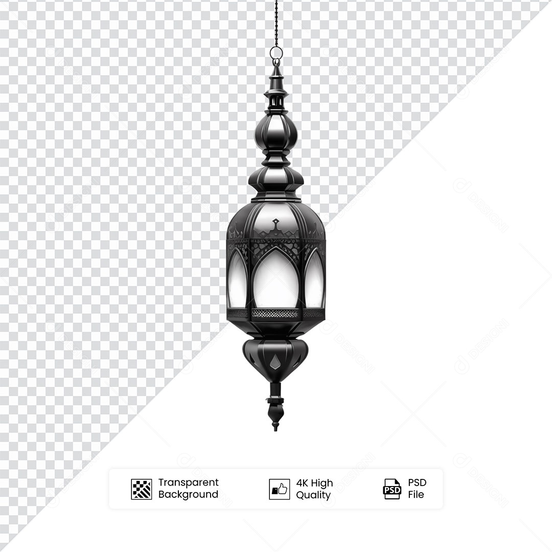 Elemento 3D Lanterna de Ramadan Para Composição PSD
