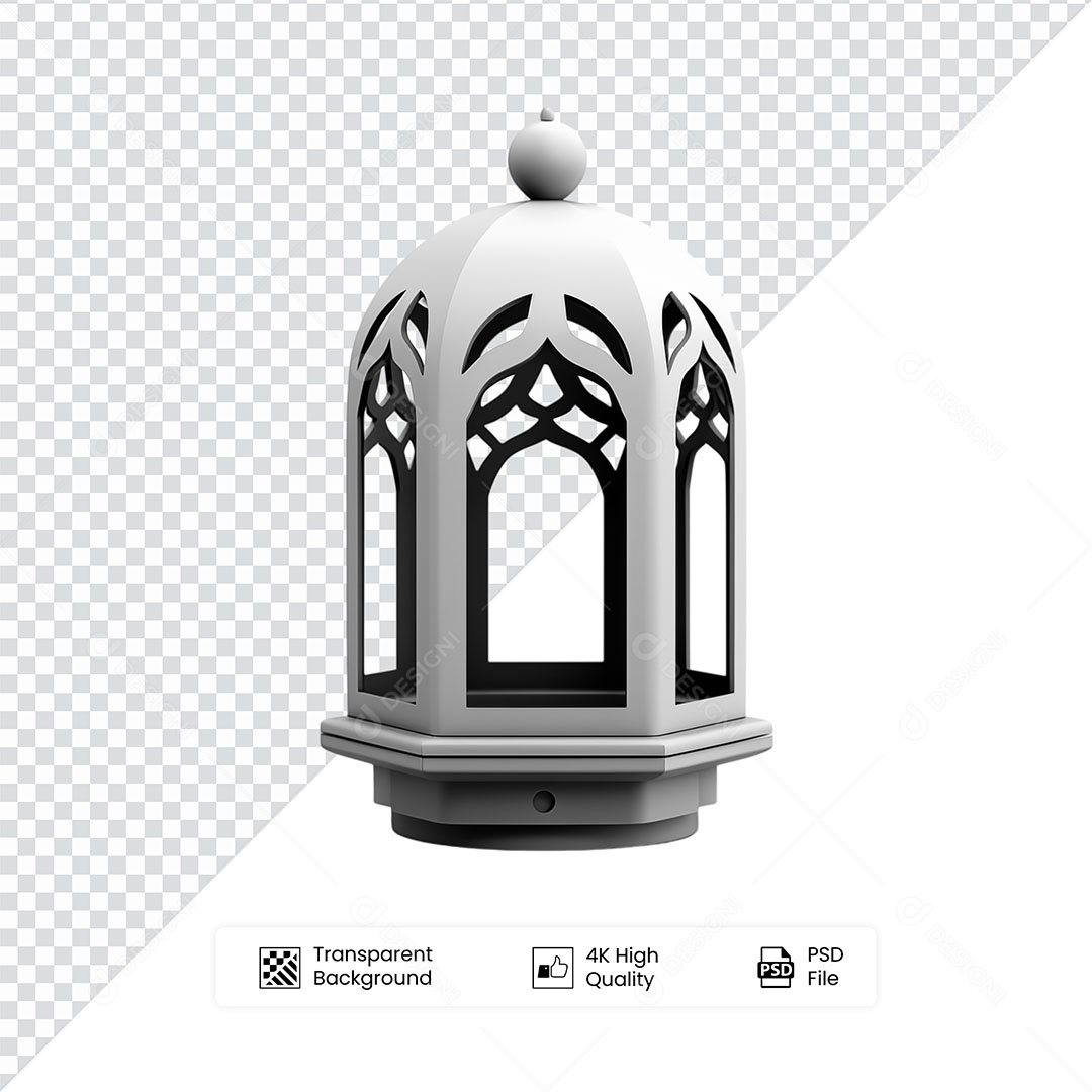 Elemento 3D Lanterna de Ramadan Para Composição PSD