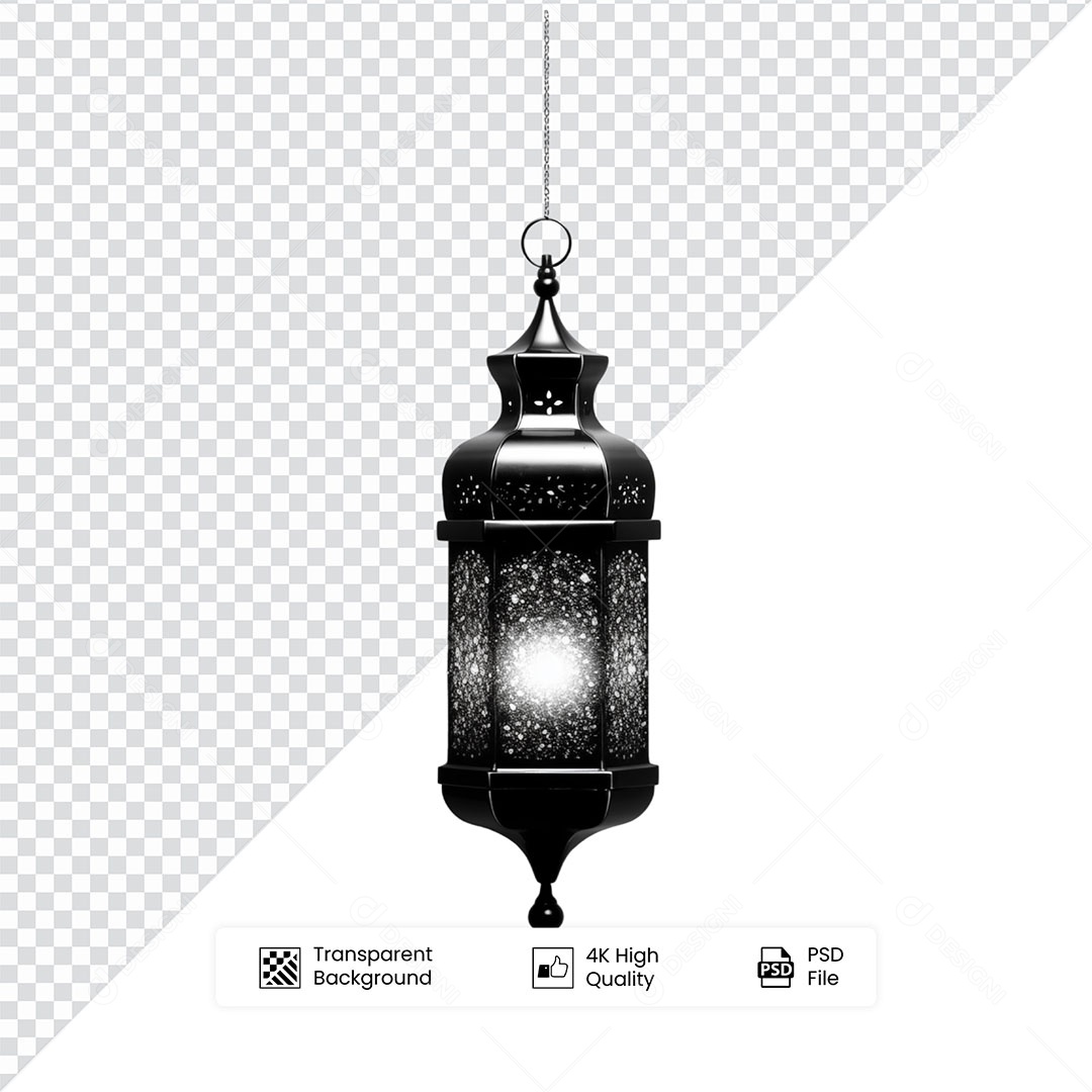 Elemento 3D Lanterna de Ramadan Para Composição PSD