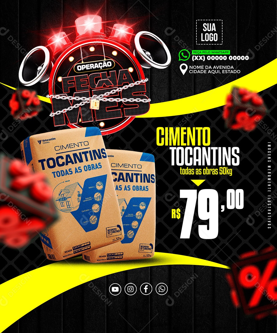 Loja de Matérias Para Construção Social Media PSD Editável