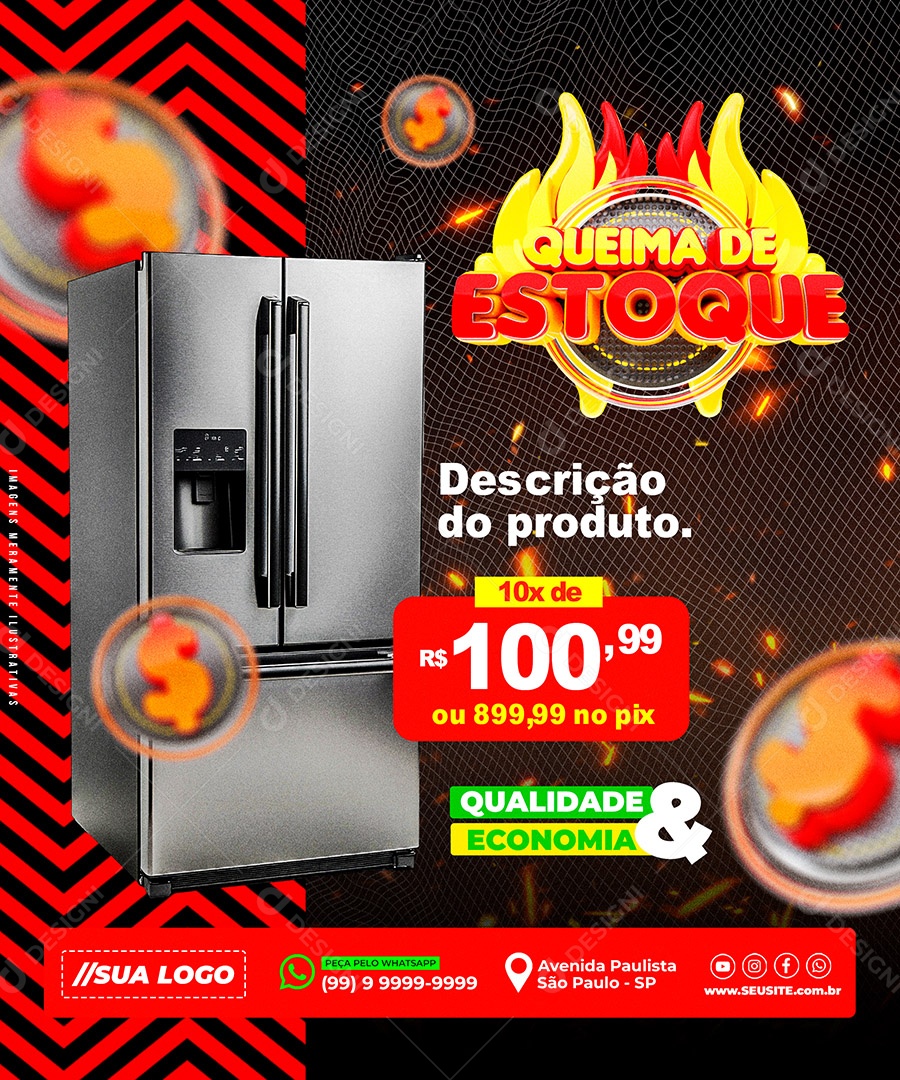 Loja de Móveis Queima de Estoque Social Media PSD Editável