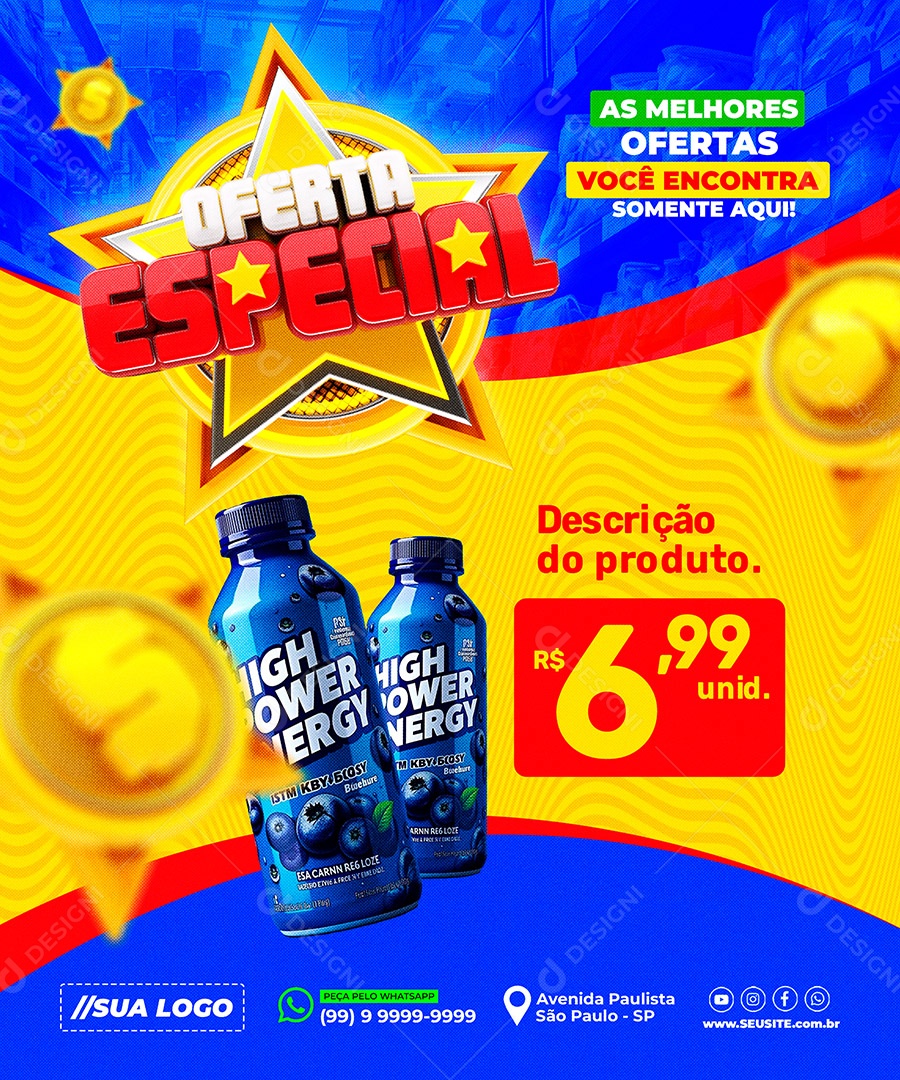 Supermercado Oferta Especial Social Media PSD Editável