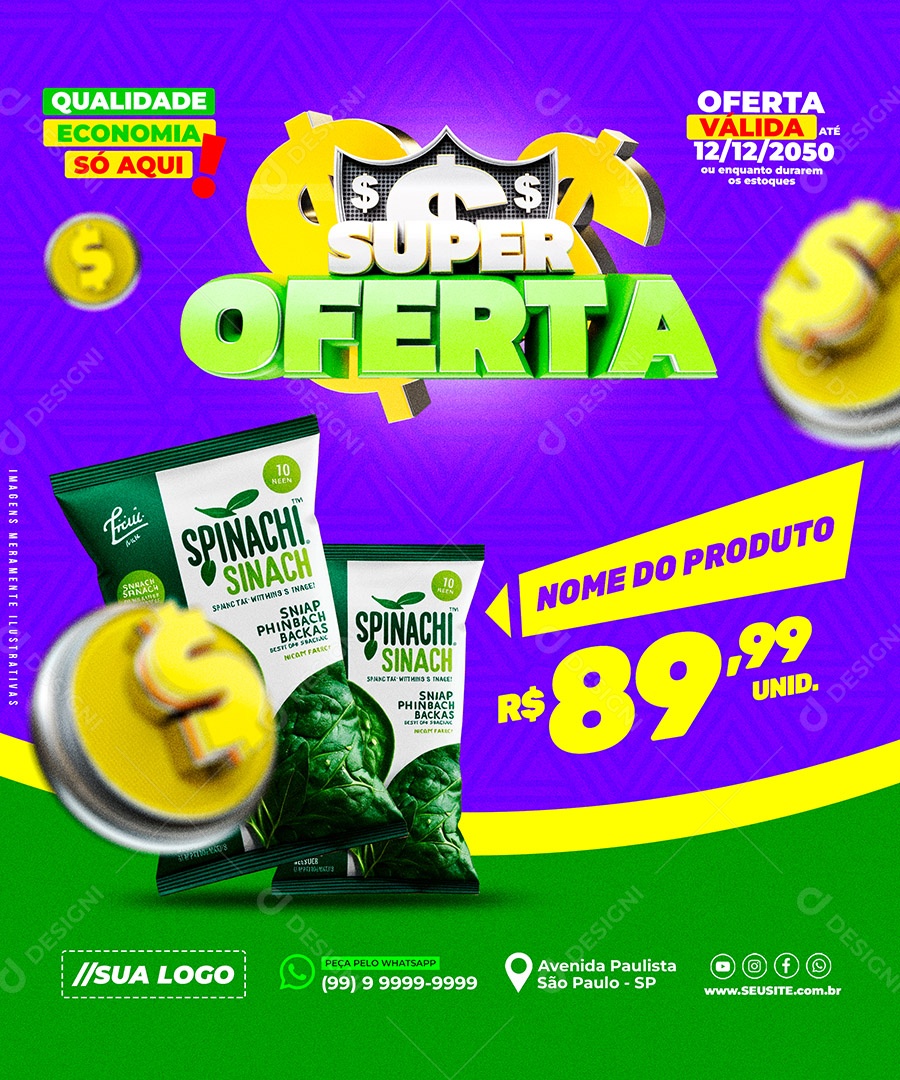 Supermercado Super Oferta Social Media PSD Editável