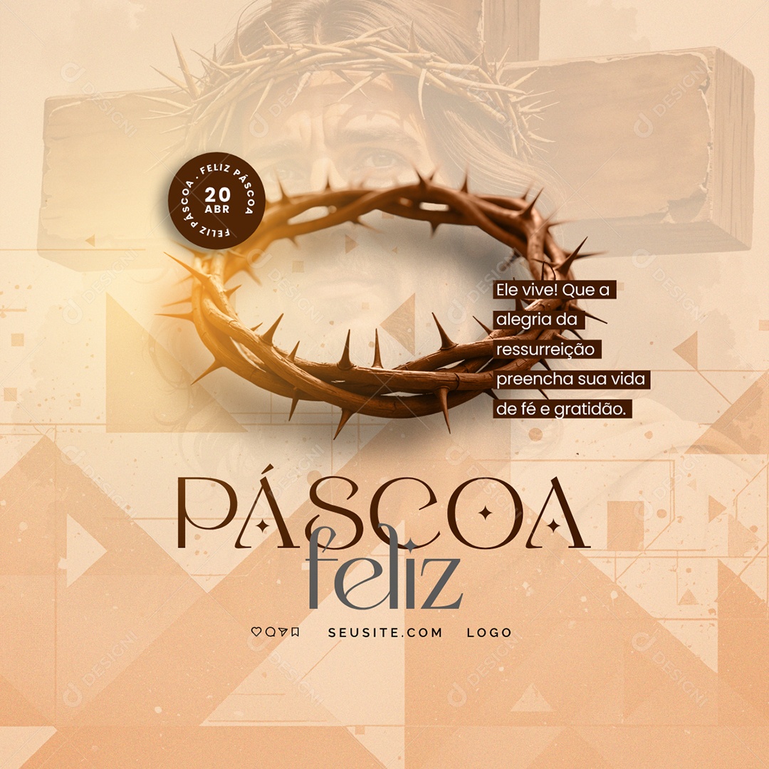 Feliz Páscoa 20 de Abril Social Media PSD Editável