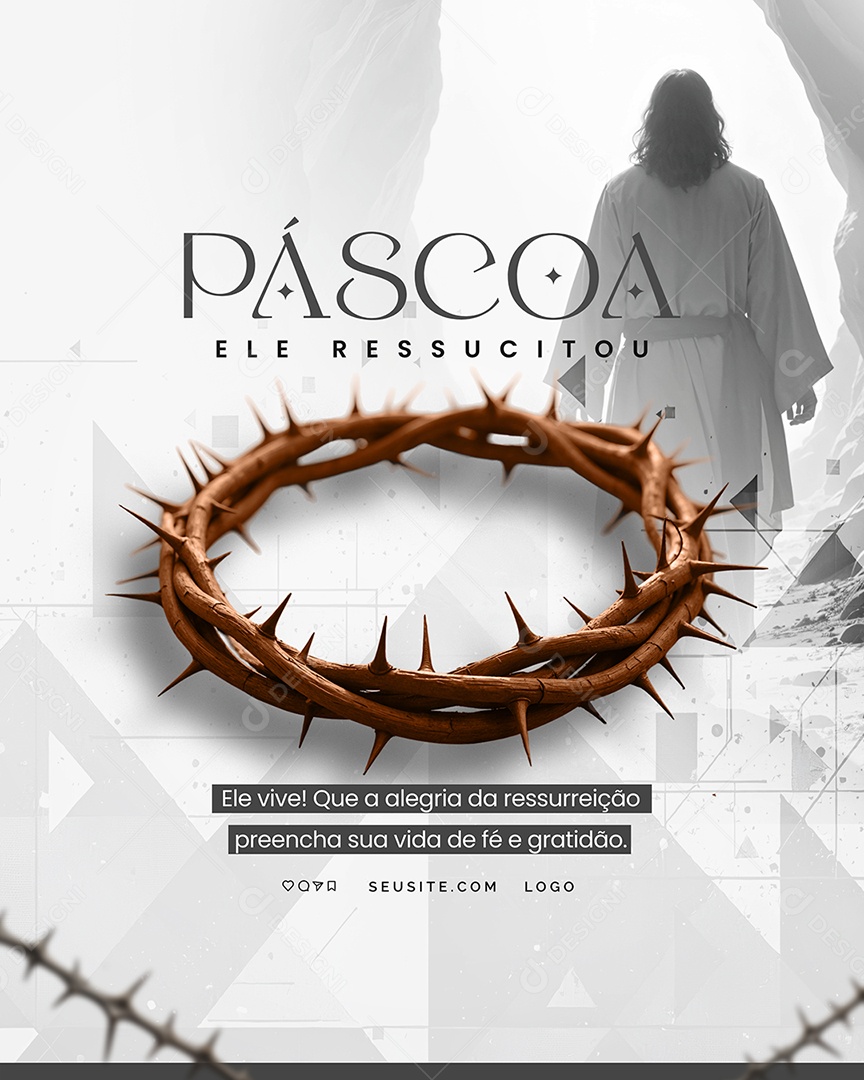 Feliz Páscoa 20 de Abril Social Media PSD Editável