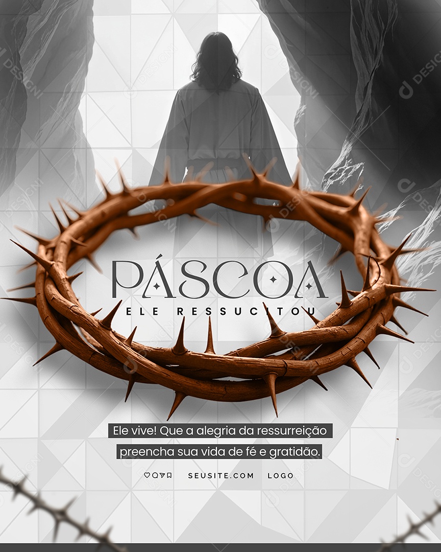 Feliz Páscoa 20 de Abril Social Media PSD Editável