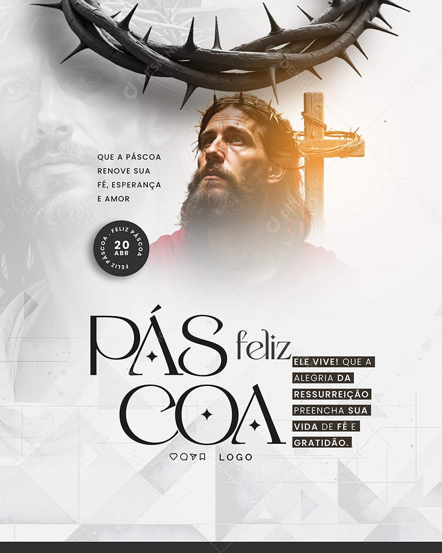 Feliz Páscoa 20 de Abril Social Media PSD Editável