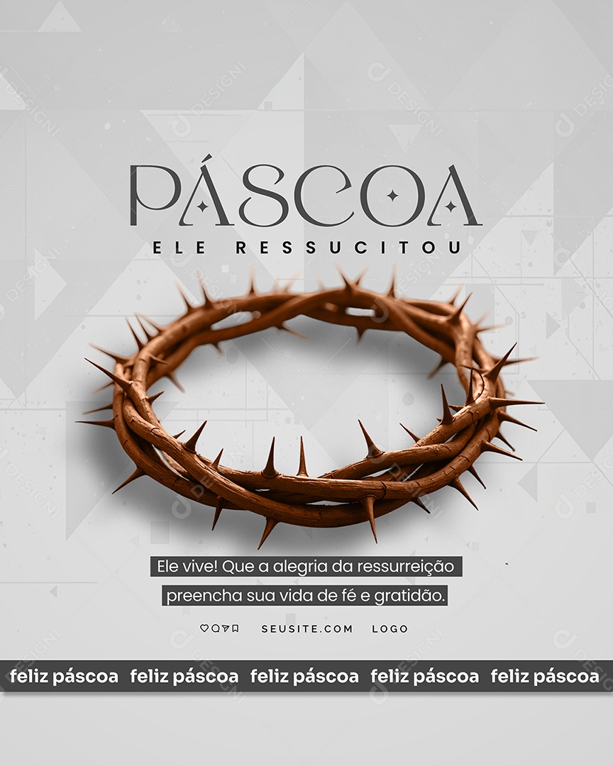 Feliz Páscoa 20 de Abril Social Media PSD Editável