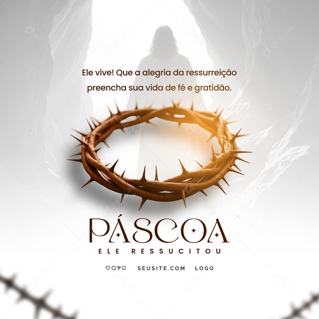 Feliz Páscoa 20 de Abril Social Media PSD Editável