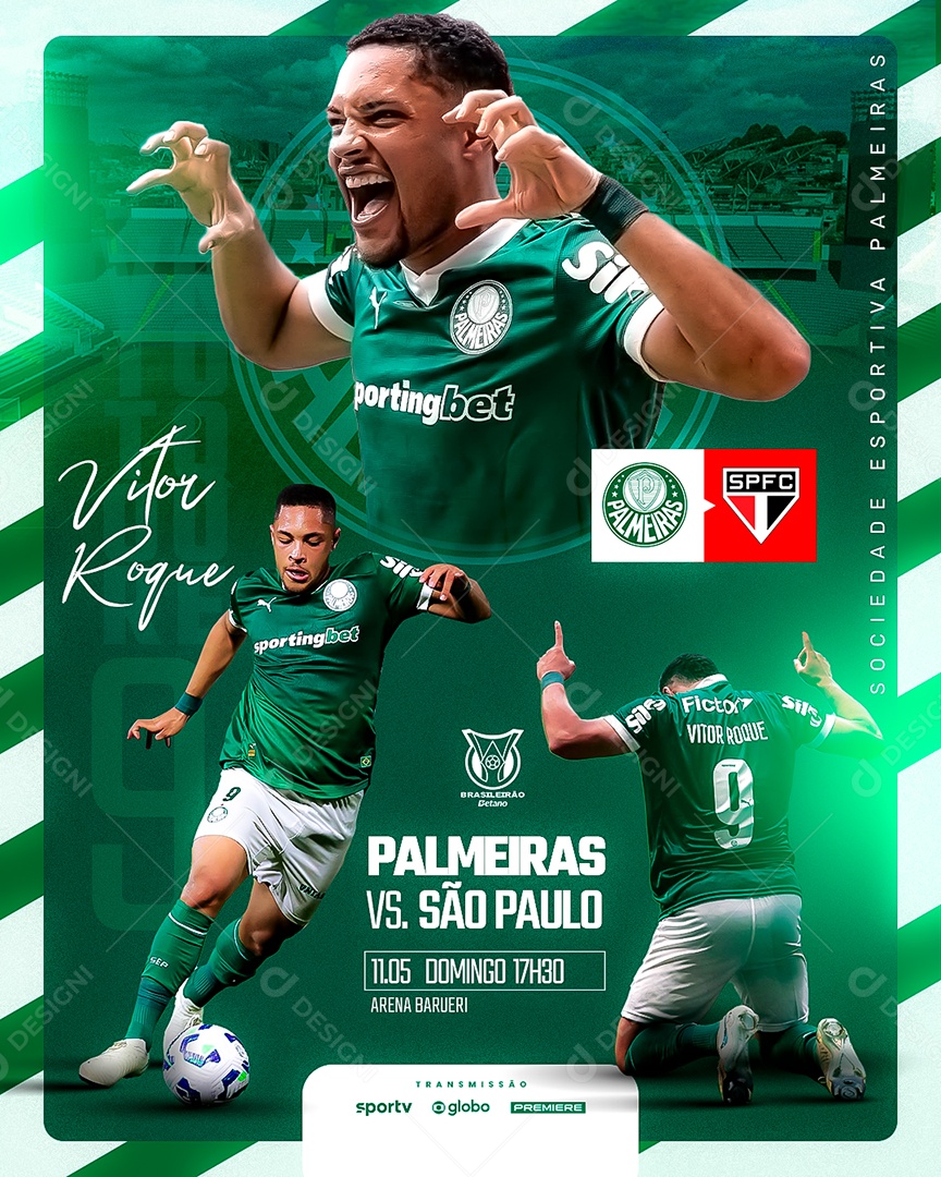 Feed Flyer Jogo De Futebol Social Mídia PSD Editável